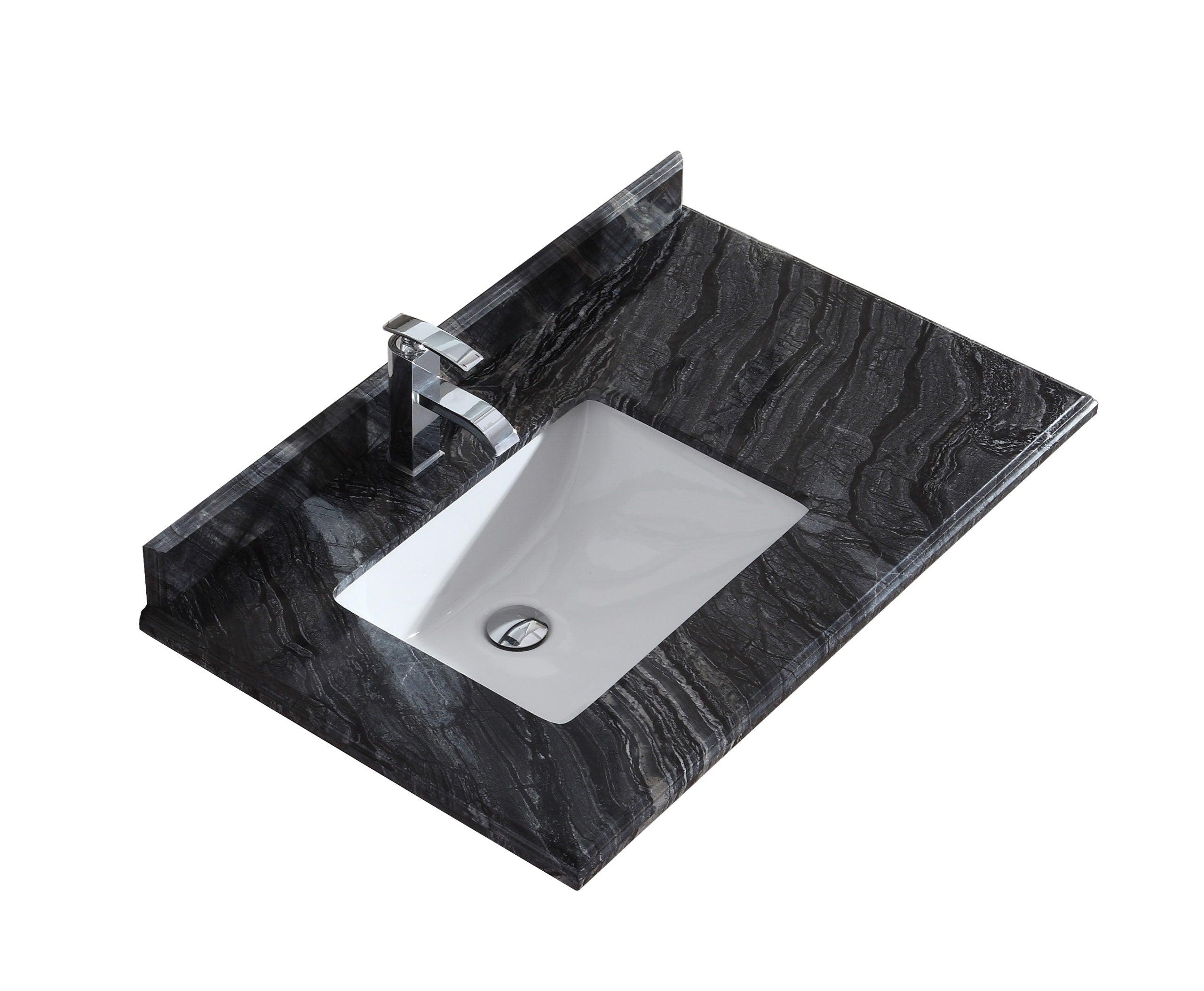 Laviva Odyssey 36" Single Hole Countertop, Left Offset Rectangular Ceramic Sink