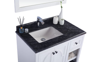Laviva Odyssey 36" Single Hole Countertop, Left Offset Rectangular Ceramic Sink