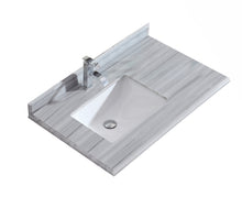 Load image into Gallery viewer, Laviva Odyssey 36&quot; Single Hole Countertop, Left Offset Sink, White Stripes  313613-36-BS