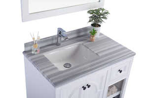 Laviva Odyssey 36" Single Hole Countertop, Left Offset Rectangular Ceramic Sink