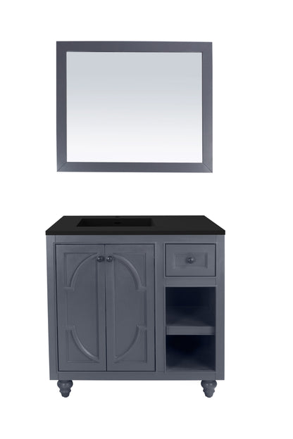 Laviva Odyssey 36", Maple Grey Traditional Bathroom Vanity Countertop finish Matte Black, 313613-36G-MB