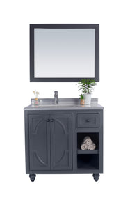 Laviva Odyssey 36", Maple Grey Traditional Bathroom Vanity Countertop finish White Stripe Marble, 313613-36G-WS