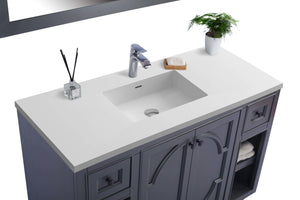Laviva Odyssey 48", Maple Grey Traditional Bathroom Vanity Countertop finish Matte White Marble, 313613-48G-MW