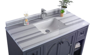 Laviva Odyssey 48", Maple Grey Traditional Bathroom Vanity Countertop finish White Stripe, 313613-48G-WS