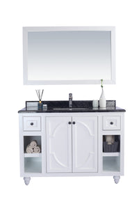 Laviva Odyssey 48", White Traditional Bathroom Vanity Countertop finish Black Wood Marble, 313613-4W-BW