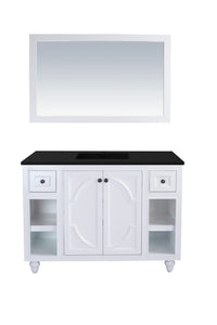 Laviva Odyssey 48", White Traditional Bathroom Vanity Countertop finish Matte Black Marble, 313613-48W-MB