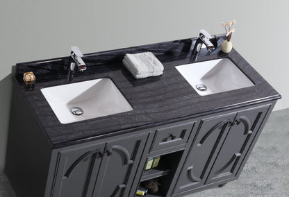 Laviva Odyssey 60" Maple Grey Double Sink Bathroom Vanity Set