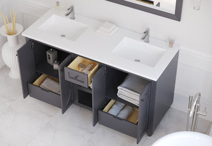 Laviva Odyssey 60" Maple Grey Double Sink Bathroom Vanity Set