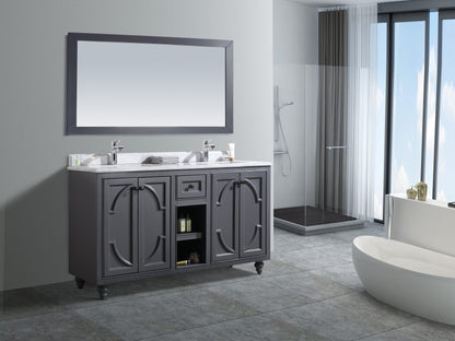 Laviva Odyssey 60" Maple Grey Double Sink Bathroom Vanity Set