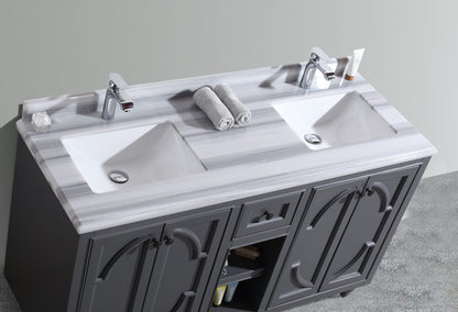 Laviva Odyssey 60" Maple Grey Double Sink Bathroom Vanity Set