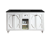 Load image into Gallery viewer, Laviva Odyssey 60&quot; White Double Sink Bathroom Vanity Set Matte Black Countertop