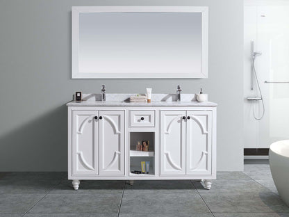 Laviva Odyssey 60" White Double Sink Bathroom Vanity Set