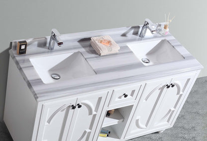 Laviva Odyssey 60" White Double Sink Bathroom Vanity Set