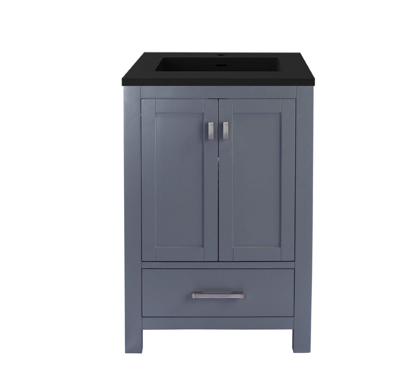 Laviva Wilson, Grey Bath Vanity Matte Black Stone 24"  313ANG-24G-MB