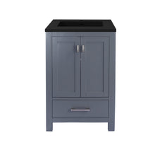 Load image into Gallery viewer, Laviva Wilson, Grey Bath Vanity Matte Black Stone 24&quot;  313ANG-24G-MB
