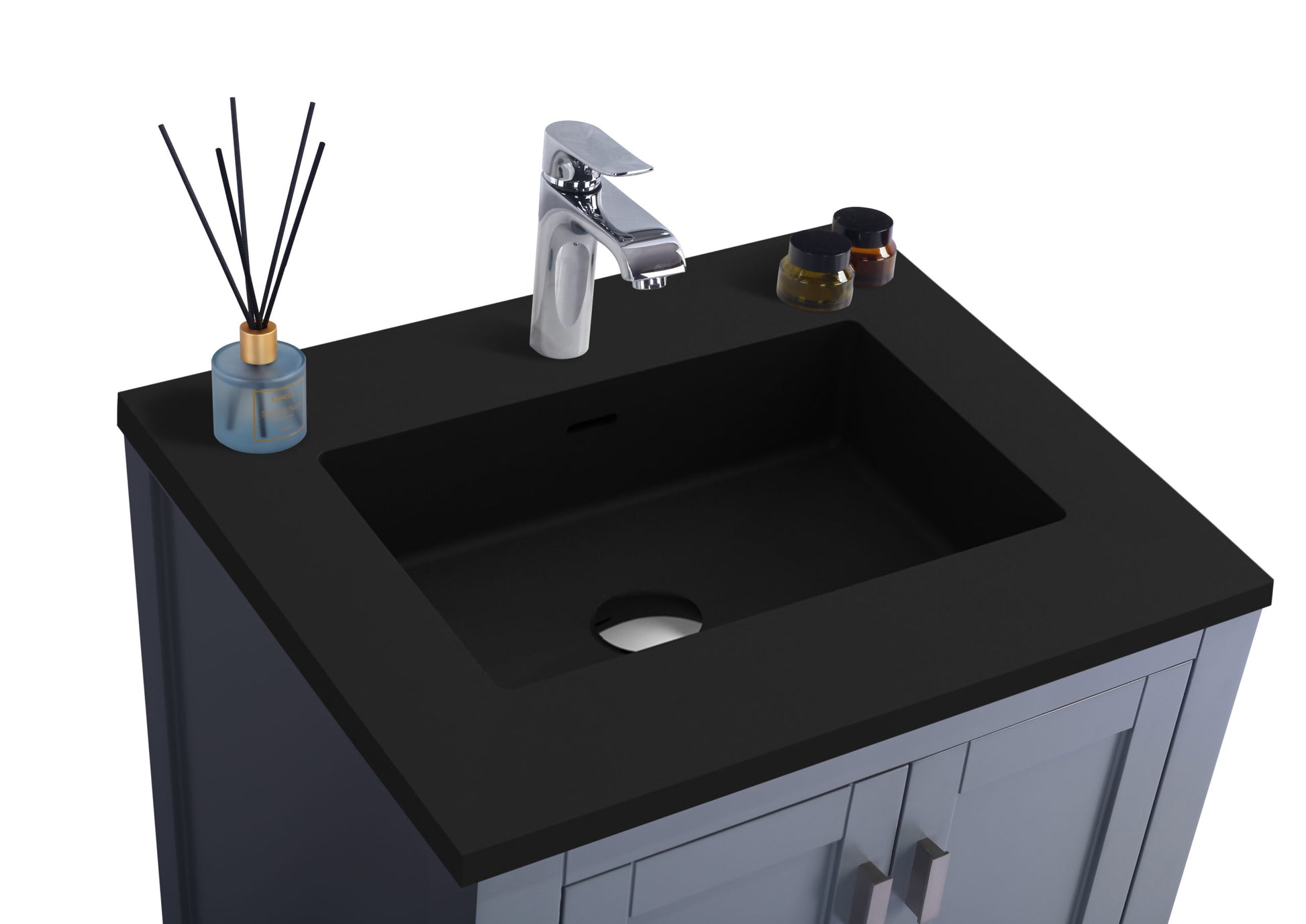 Laviva Wilson, Grey Bath Vanity Matte Black Stone 24" 313ANG-24G-MB up