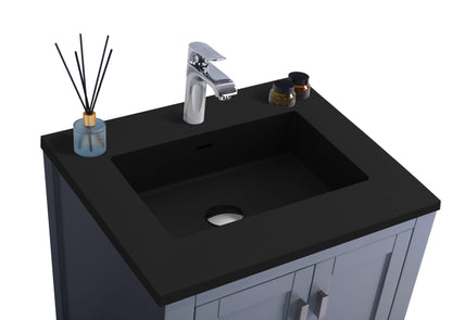 Laviva Wilson, Grey Bath Vanity Matte Black Stone 24" 313ANG-24G-MB up