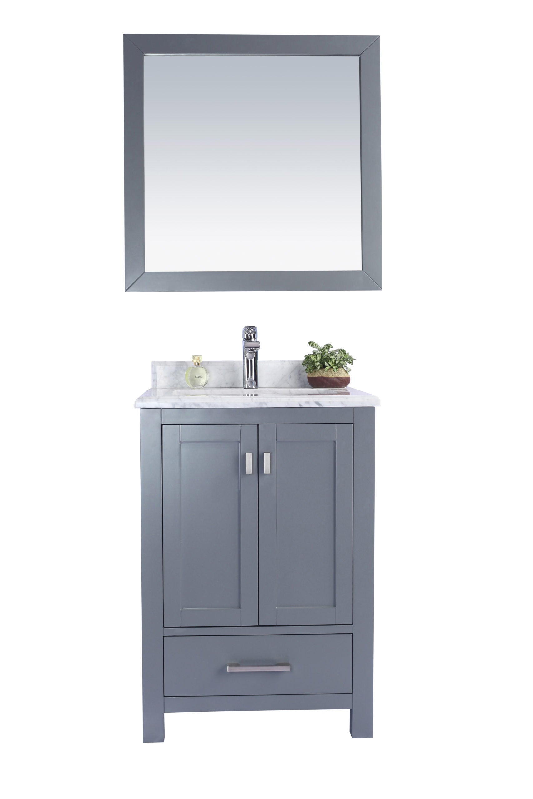 Wilson Grey Bath Vanity White Carrara 313ANG-24G-WC 24"