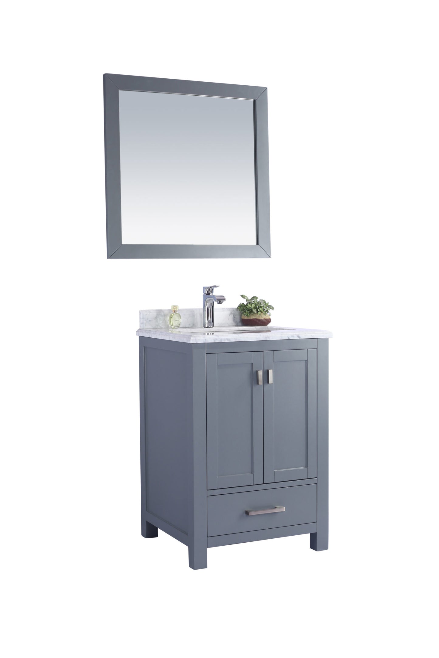 Wilson Grey Bath Vanity White Carrara 313ANG-24G-WC 24" side