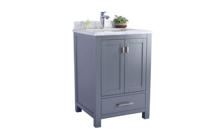 Wilson Grey Bath Vanity White Carrara 313ANG-24G-WC 24" front