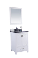 Load image into Gallery viewer, Wilson White Bath Vanity Black Marble Top 313ANG-24W-BW 24&quot; side