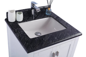 Wilson White Bath Vanity Black Marble Top 313ANG-24W-BW 24" up