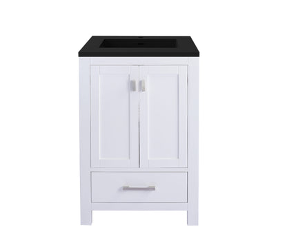 Wilson White Bath Vanity Matte Black  313ANG-24W-MB 24"