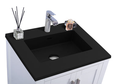 Wilson White Bath Vanity Matte Black  313ANG-24W-MB 24" up