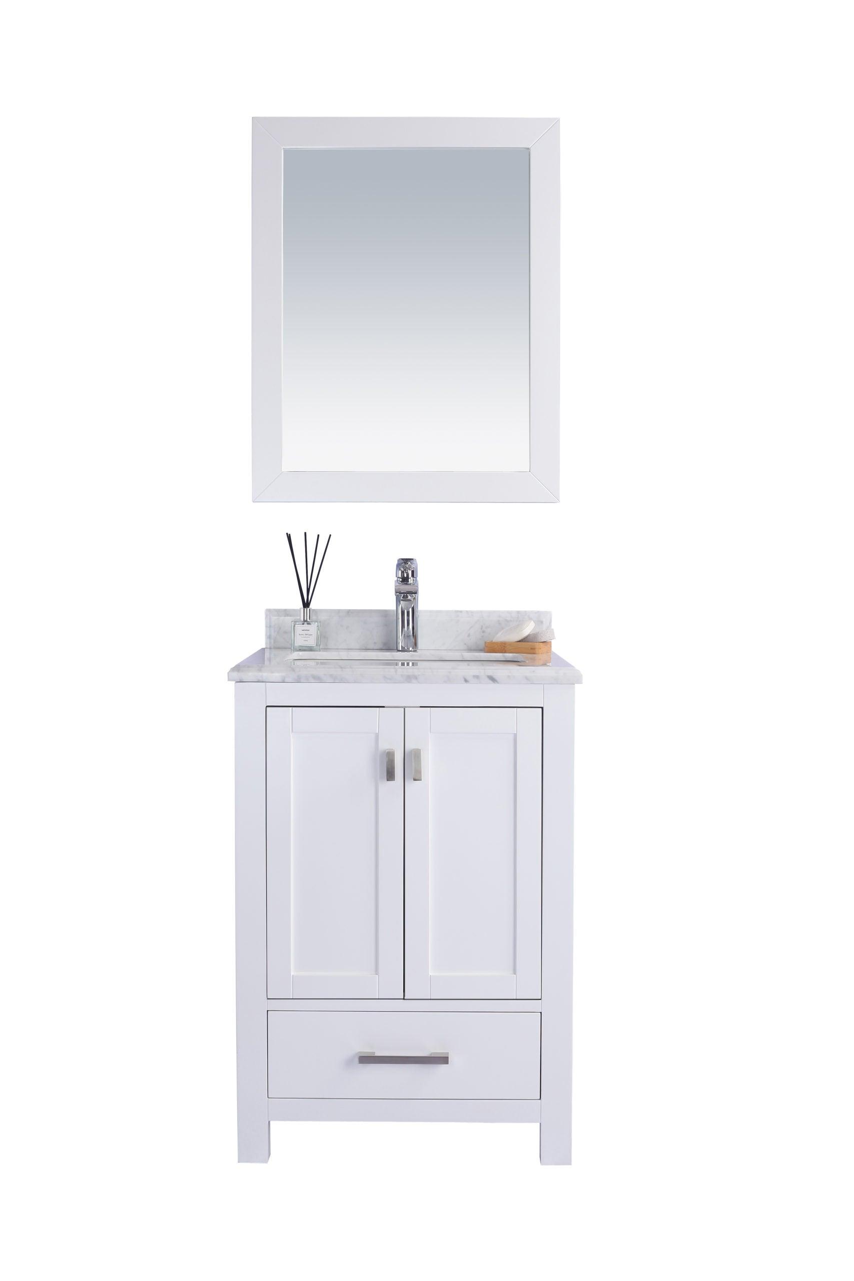 Wilson White Bath Vanity White Carrara 313ANG-24W-WC 24"