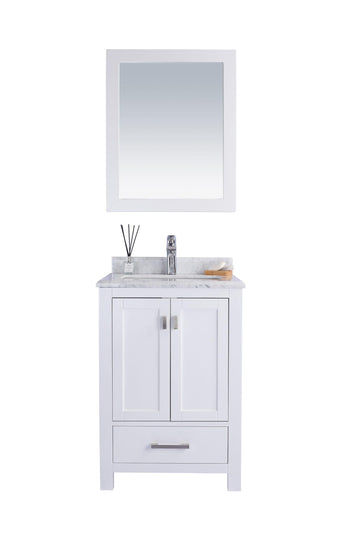 Wilson White Bath Vanity White Carrara 313ANG-24W-WC 24"