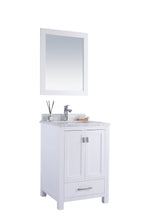 Load image into Gallery viewer, Wilson White Bath Vanity White Carrara 313ANG-24W-WC 24&quot; side