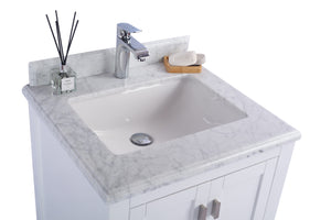 Wilson White Bath Vanity White Carrara 313ANG-24W-WC 24" up