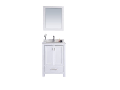 Wilson White Bath Vanity White Quartz top 313ANG-24W-WQ 24"