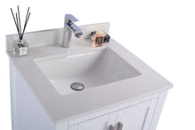 Load image into Gallery viewer, Wilson White Bath Vanity White Quartz top 313ANG-24W-WQ 24&quot; up