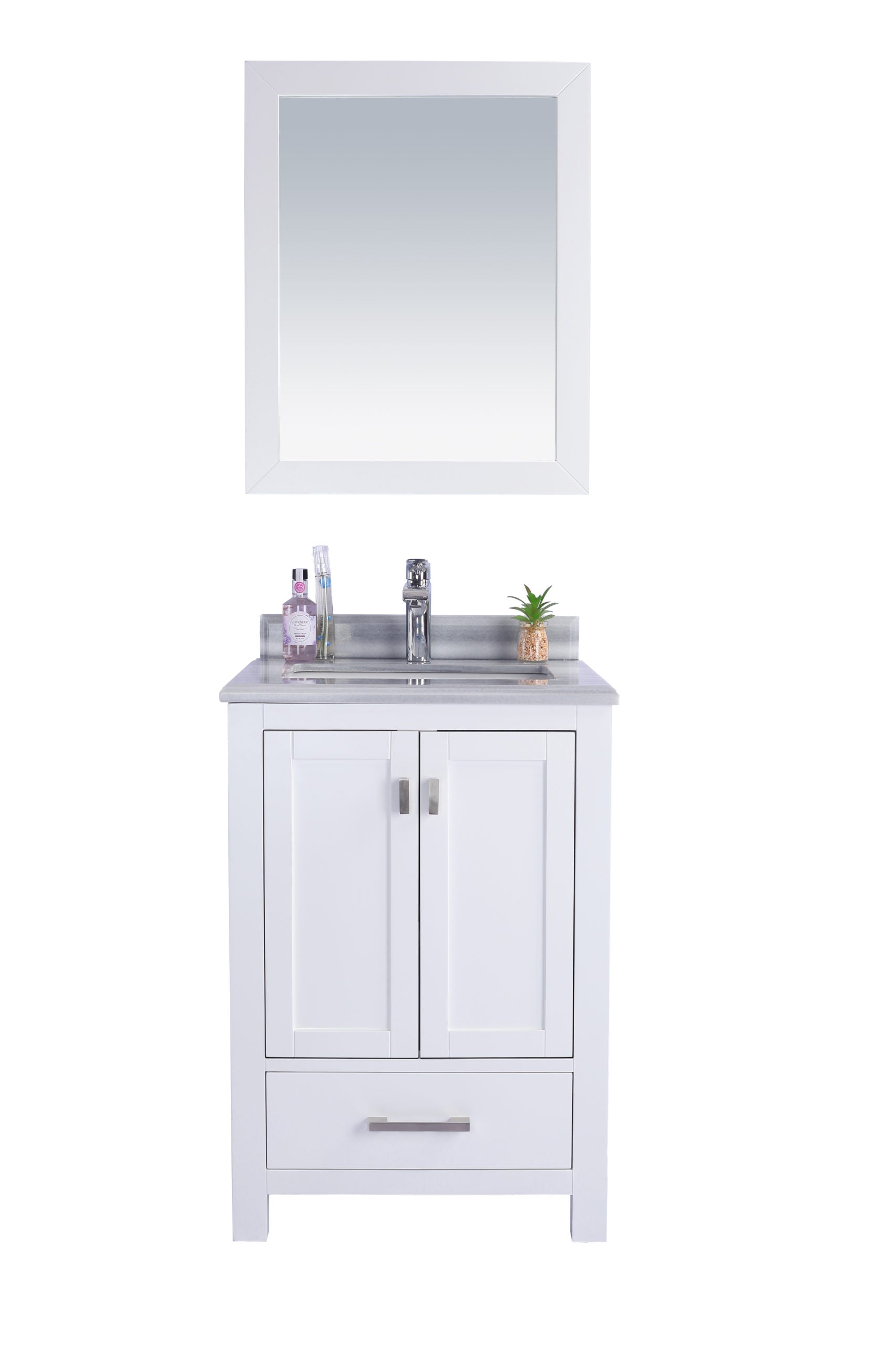 Wilson White Bath Vanity White Quartz top 313ANG-24W-WS 24"