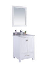 Load image into Gallery viewer, Wilson White Bath Vanity White Quartz top 313ANG-24W-WS 24&quot; side
