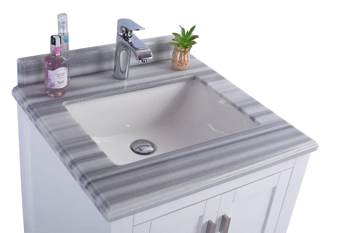 Wilson White Bath Vanity White Quartz top 313ANG-24W-WS 24" up
