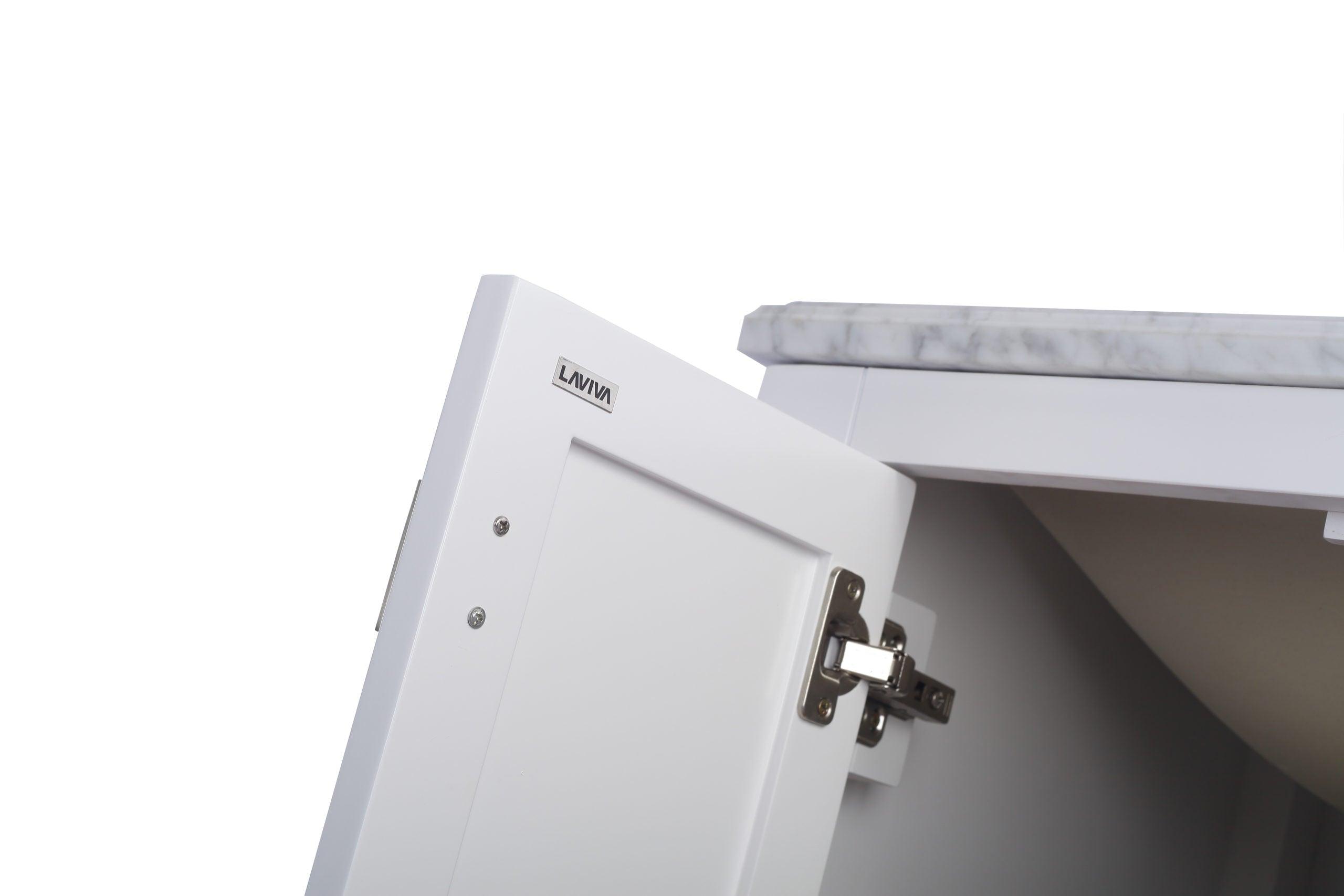 Laviva Wilson 313ANG-W White Bathroom Cabinet, 24", 30", 36", 42", 48"