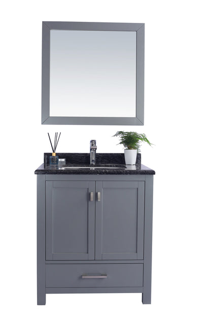 Wilson 313ANG-30G-BW Grey Bath Vanity, Black Top, 30"