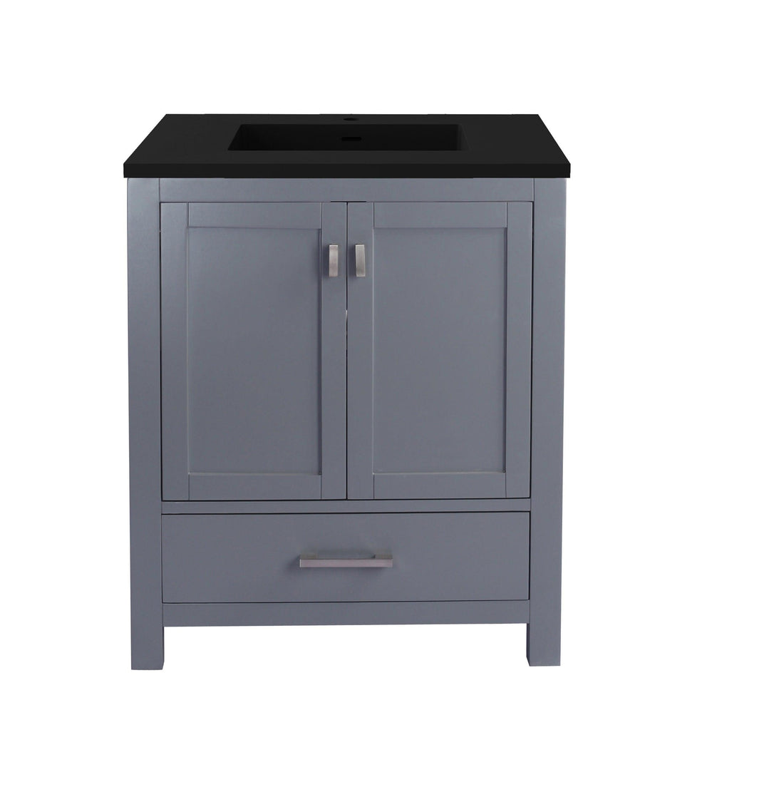 Laviva Wilson, Grey Bath Vanity Matte Black Stone 24"  313ANG-24G-MB