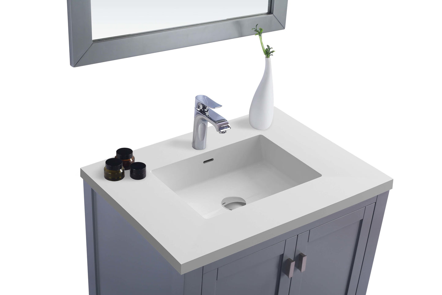 Wilson Grey Bath Vanity White Stone 30" 313ANG-30G-MB up