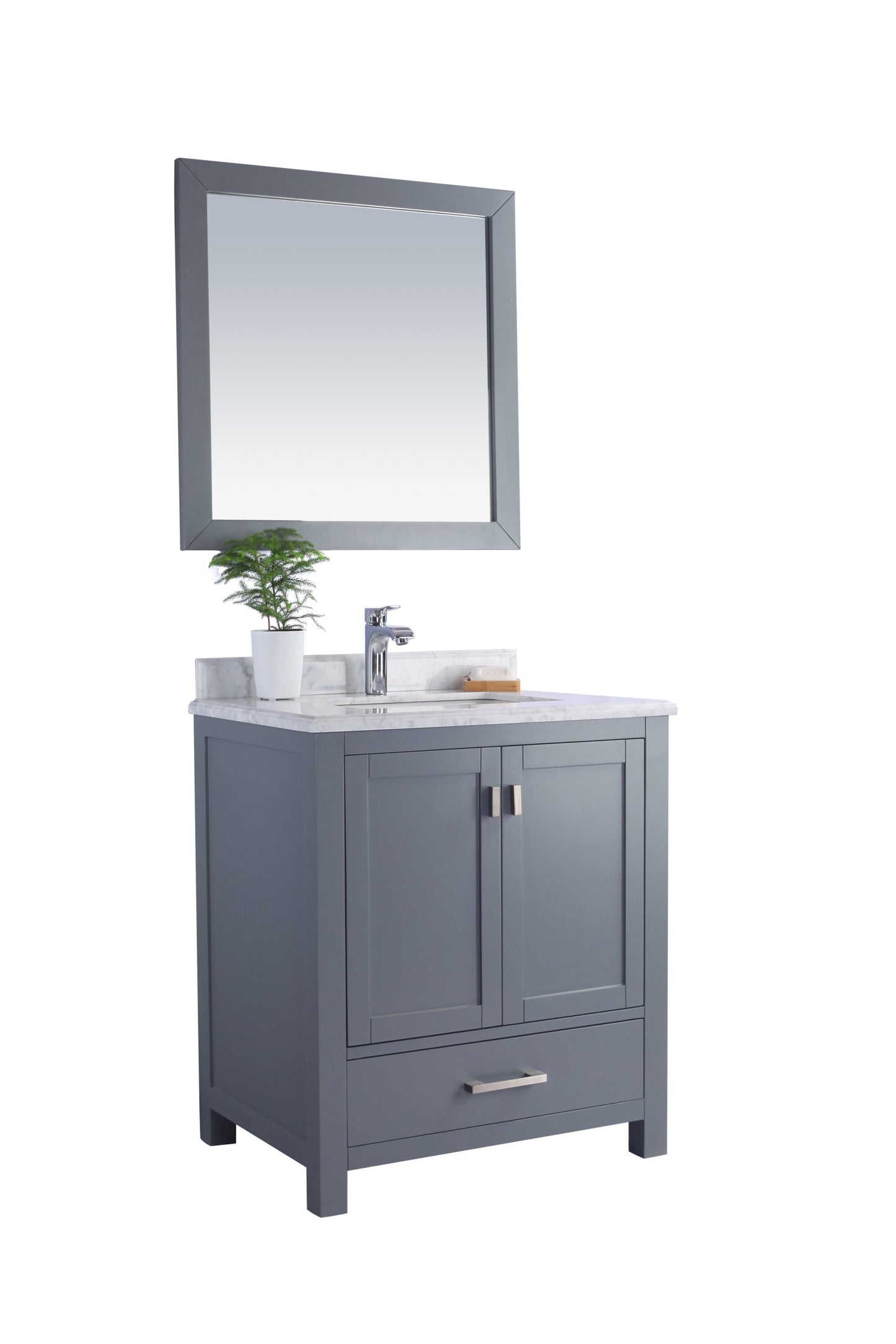 Wilson Grey Bath Vanity White Carrara 313ANG-30G-WC 30"