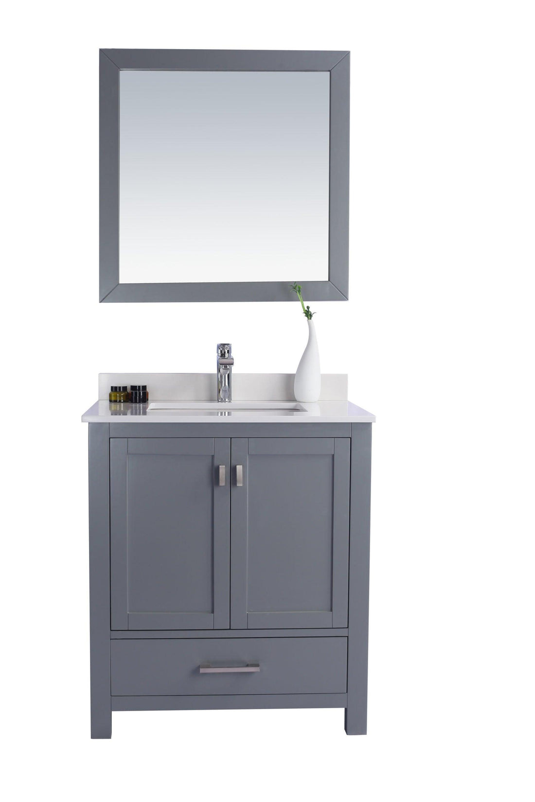 Wilson Grey Bath Vanity White Carrara 313ANG-24G-WQ, 24"