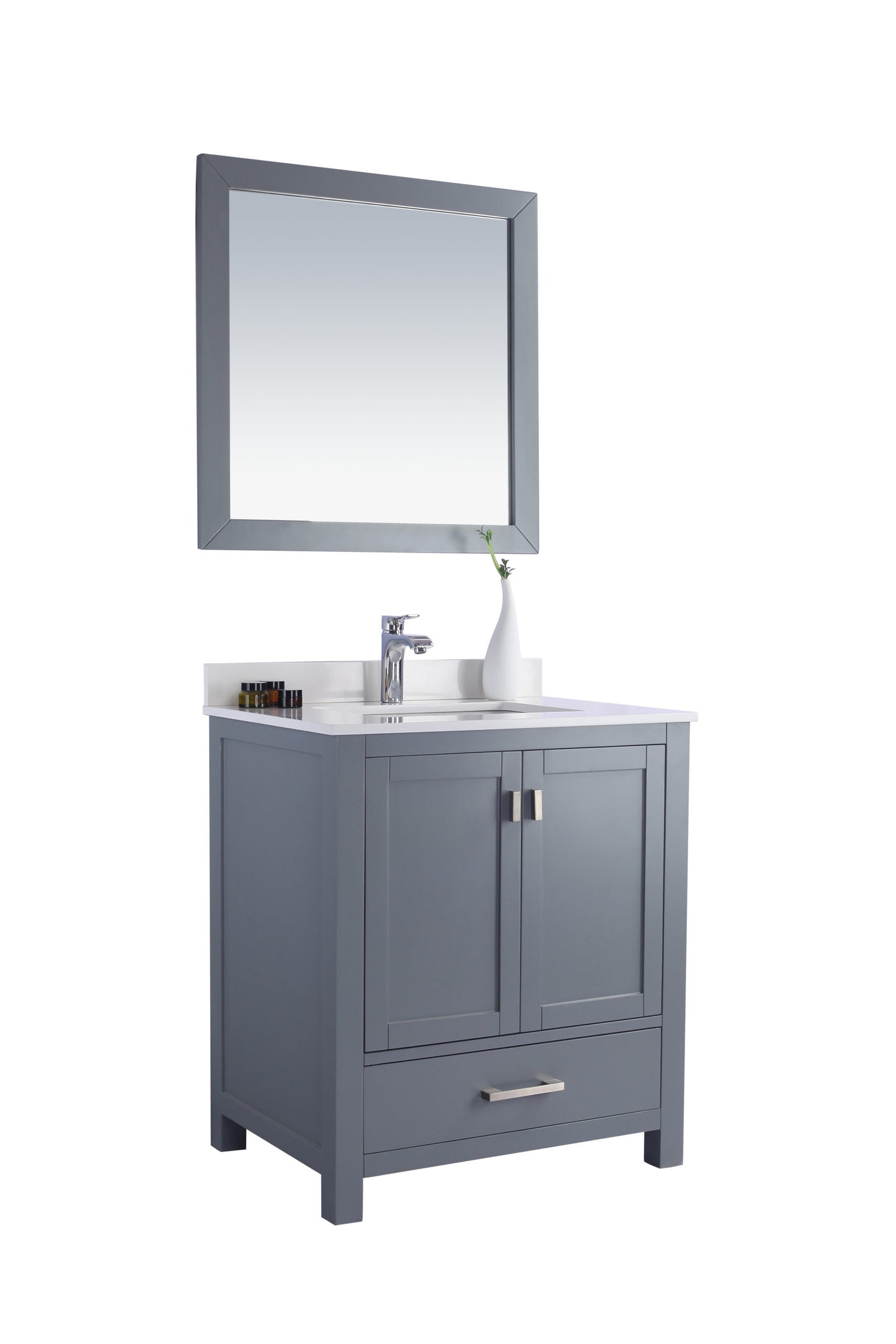 Wilson Grey Bath Vanity White Carrara 313ANG-30G-WQ, 30"