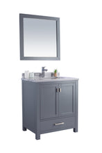 Load image into Gallery viewer, Wilson Grey Bath Vanity White Stripes Top 313ANG-30G-WS 30&quot; side