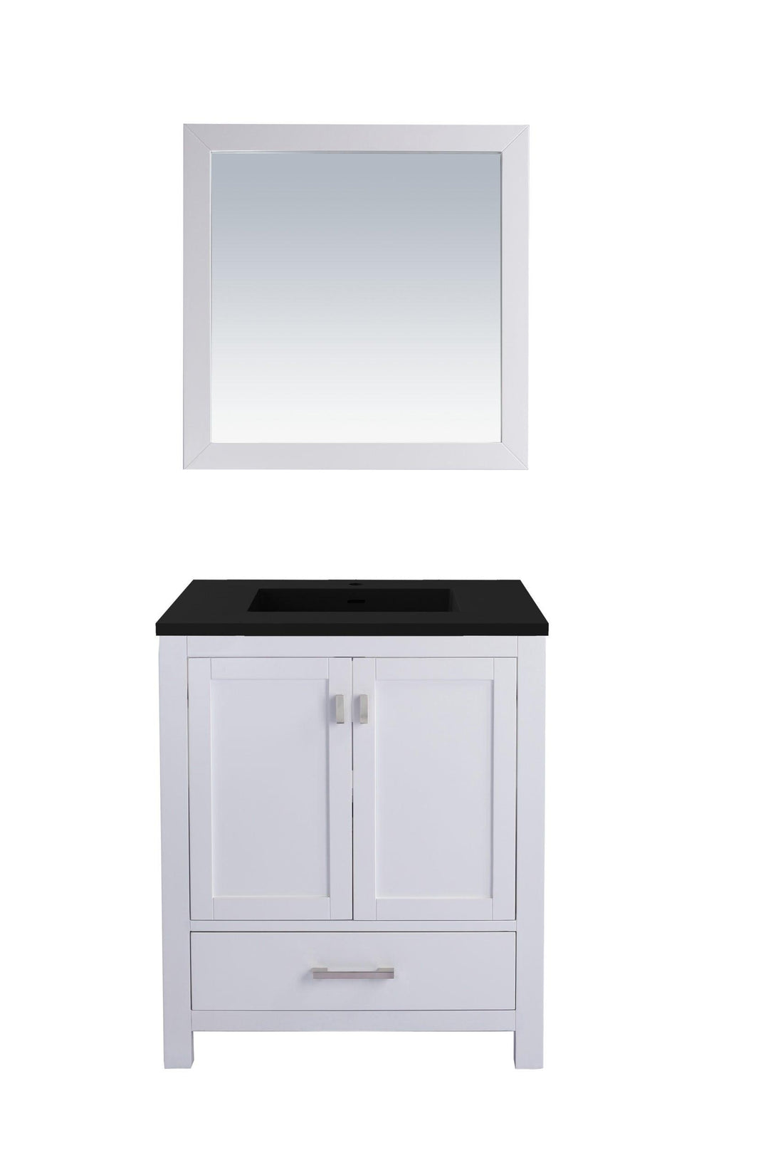Wilson White Bath Vanity Matte Black  313ANG-24W-MB 24"