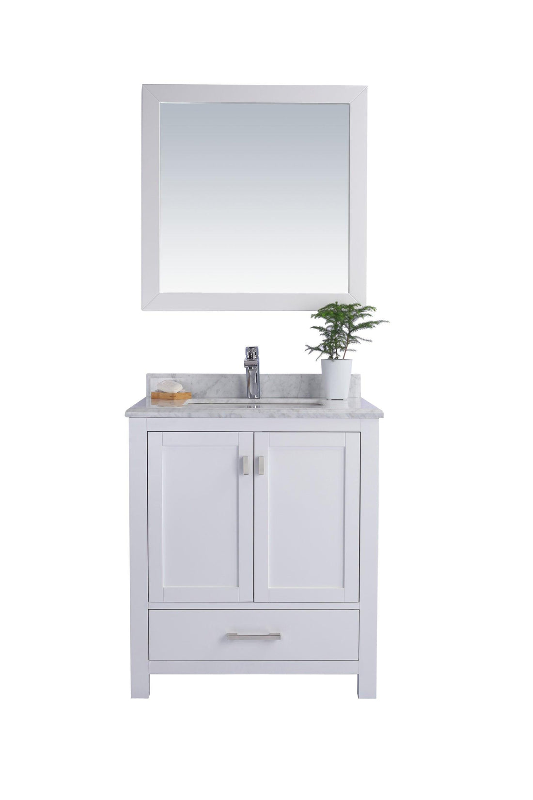Wilson White Bath Vanity White Carrara 313ANG-24W-WC 24"