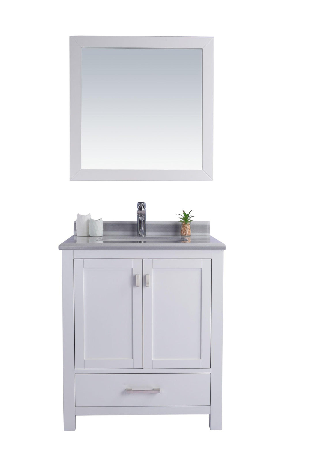 Wilson White Bath Vanity White Quartz top 313ANG-24W-WS 24"