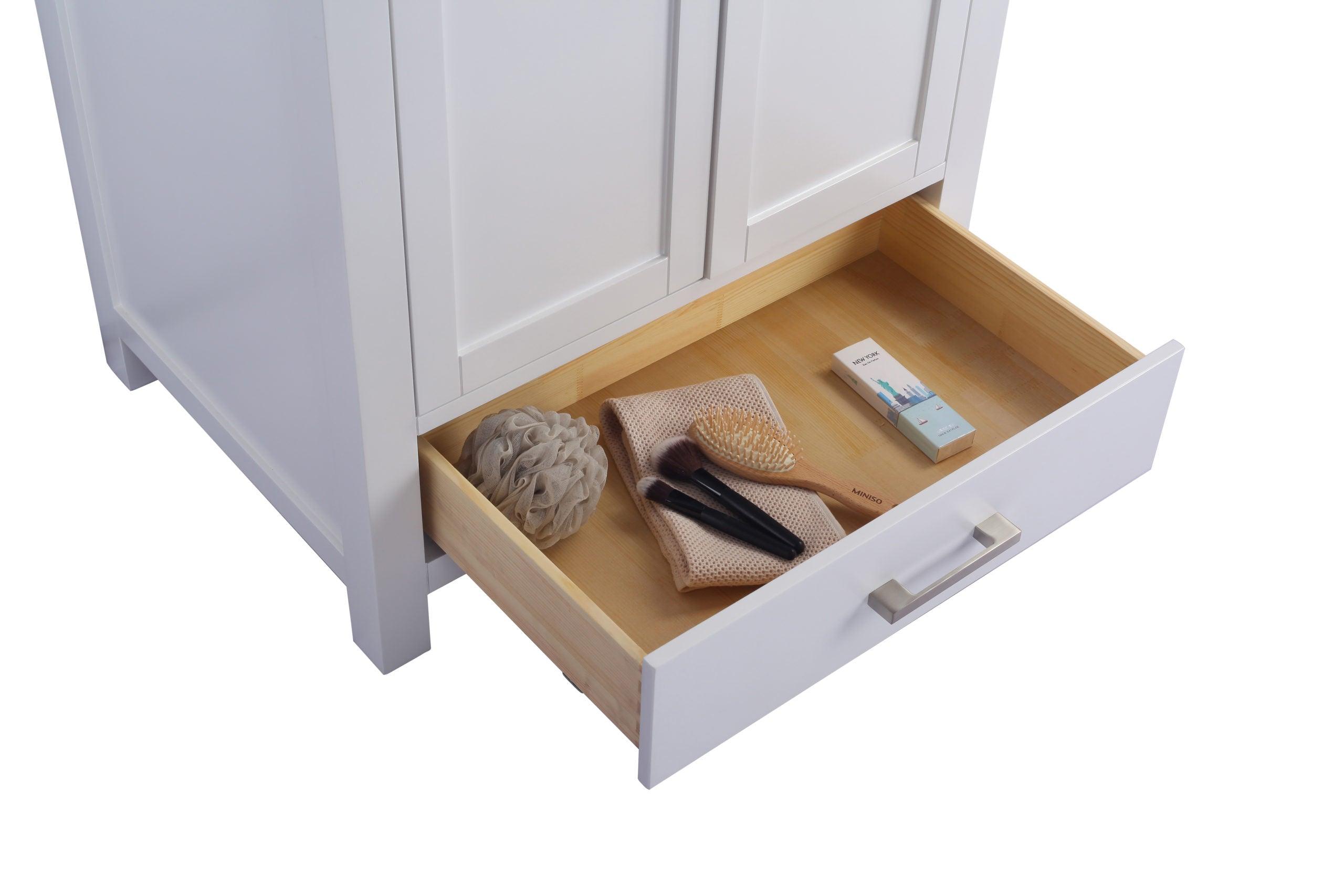 Laviva Wilson 313ANG-W White Bathroom Cabinet, 24", 30", 36", 42", 48"