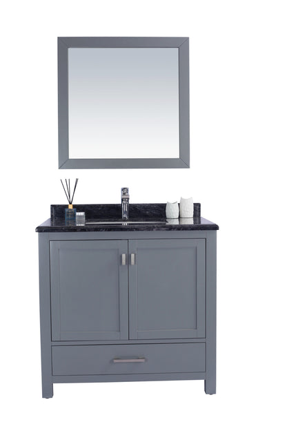 Wilson 313ANG-36G-BW Grey Bath Vanity, Black Top, 36"